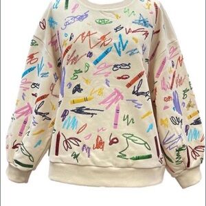 QUEEN OF SPARKLES Crayon Squiggle sweatshirt